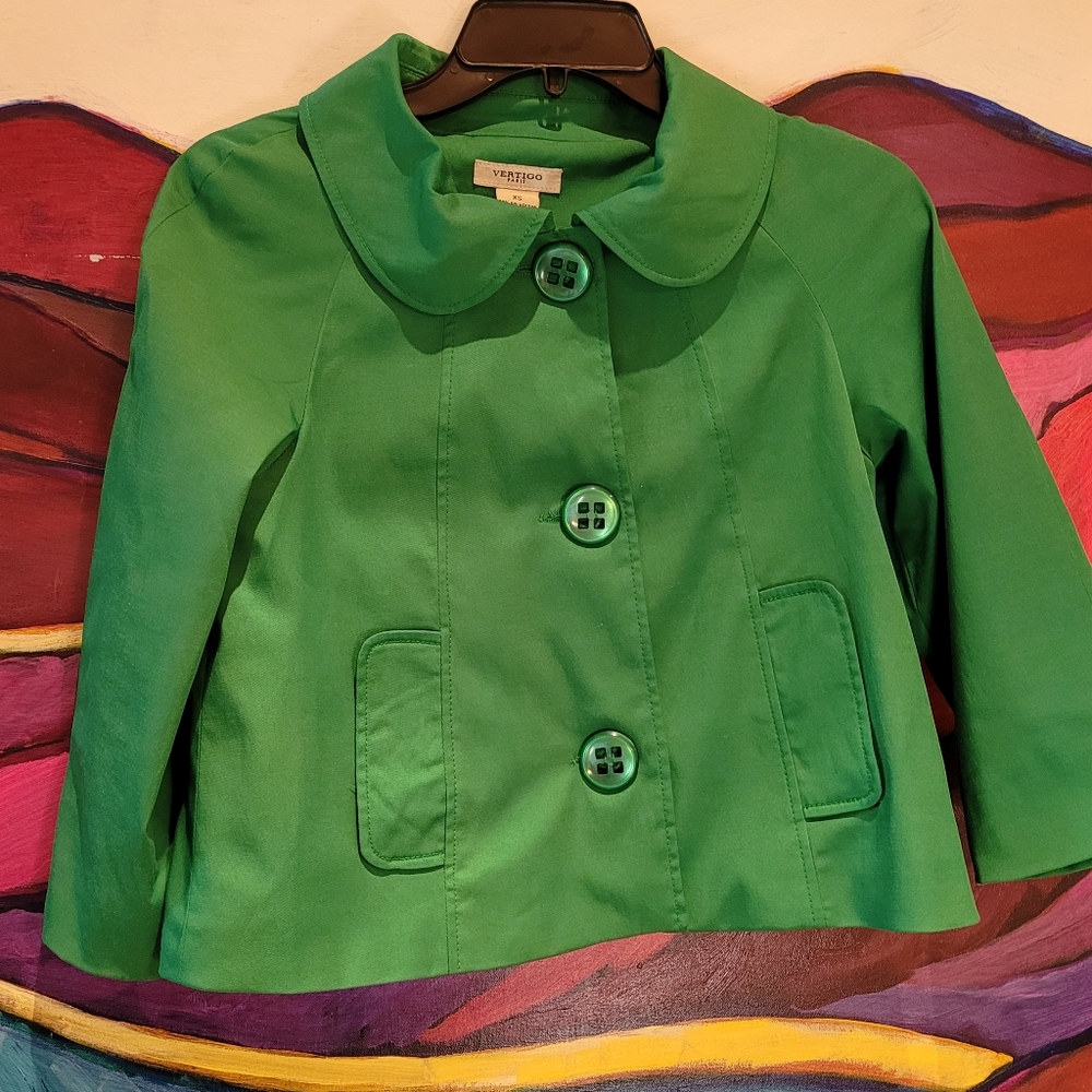 Vintage Vertigo Retro green cape jacket